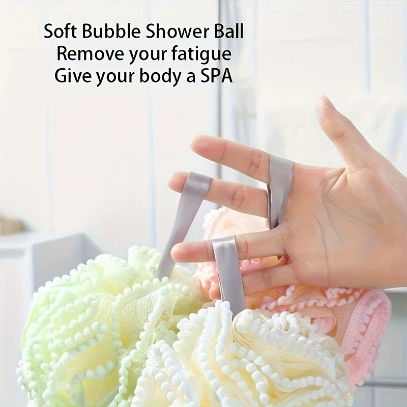 8pcs Set Of Gentle Exfoliating Bath Sponge To Enhance Your Bathing Effect: Luxurious, Large Bubble Bath Ball - Super Soft, Cute, Dual-use, Ultimate Care